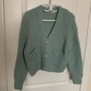 Zara Knit Cardigan - Light green
